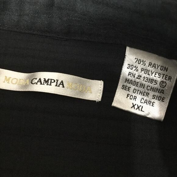 Moda Campia Men's Black Button Down Short Sleeve Shirt Size XXL - Picture 4 of 9